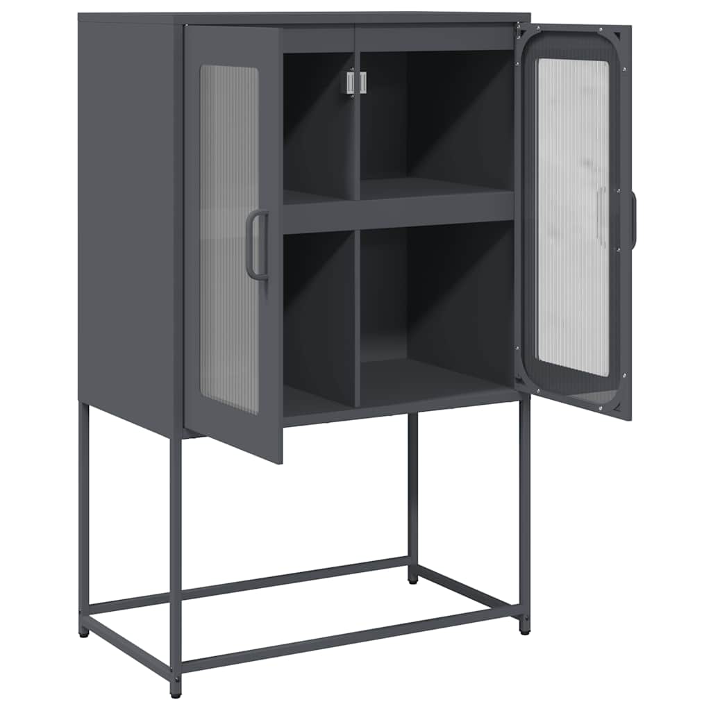 Hoge kast 68x39x107 cm staal antracietkleurig is nu te koop bij PeponiXL, paradijselijk wonen!