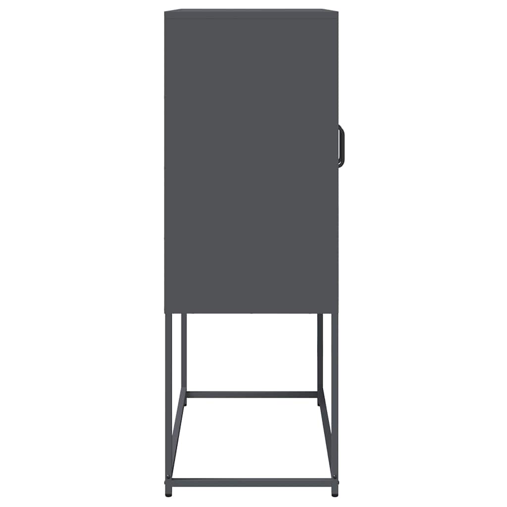 Hoge kast 68x39x107 cm staal antracietkleurig is nu te koop bij PeponiXL, paradijselijk wonen!