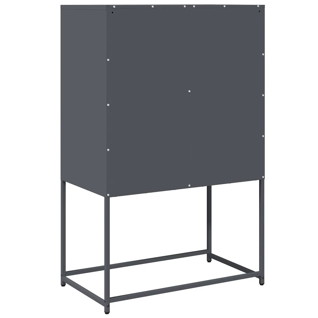 Hoge kast 68x39x107 cm staal antracietkleurig is nu te koop bij PeponiXL, paradijselijk wonen!