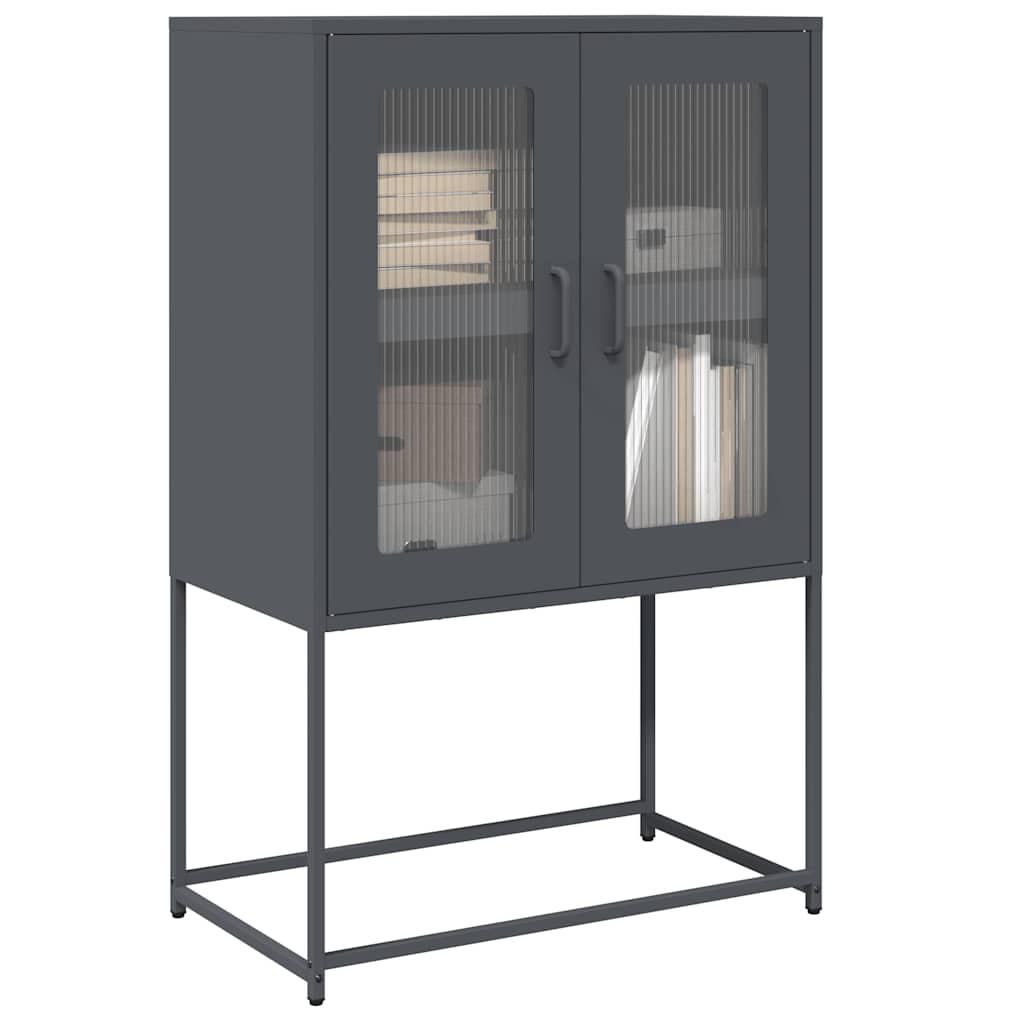 Hoge kast 68x39x107 cm staal antracietkleurig is nu te koop bij PeponiXL, paradijselijk wonen!