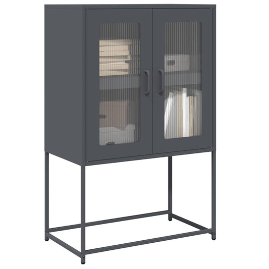 Hoge kast 68x39x107 cm staal antracietkleurig is nu te koop bij PeponiXL, paradijselijk wonen!