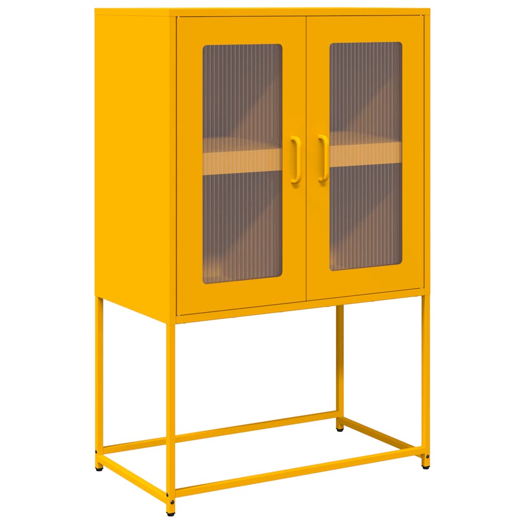 Hoge kast 68x39x107 cm staal mosterdgeel is nu te koop bij PeponiXL, paradijselijk wonen!
