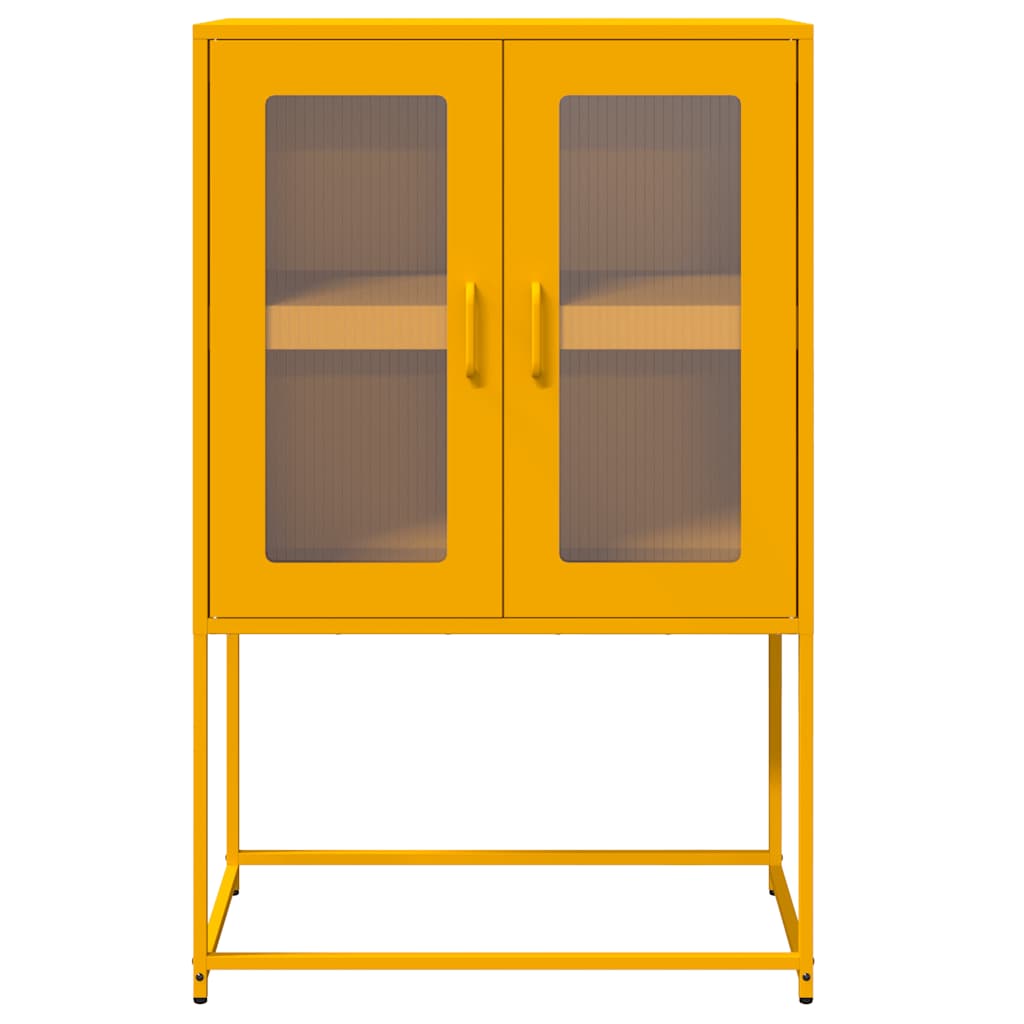 Hoge kast 68x39x107 cm staal mosterdgeel is nu te koop bij PeponiXL, paradijselijk wonen!
