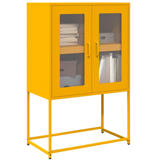 Hoge kast 68x39x107 cm staal mosterdgeel is nu te koop bij PeponiXL, paradijselijk wonen!