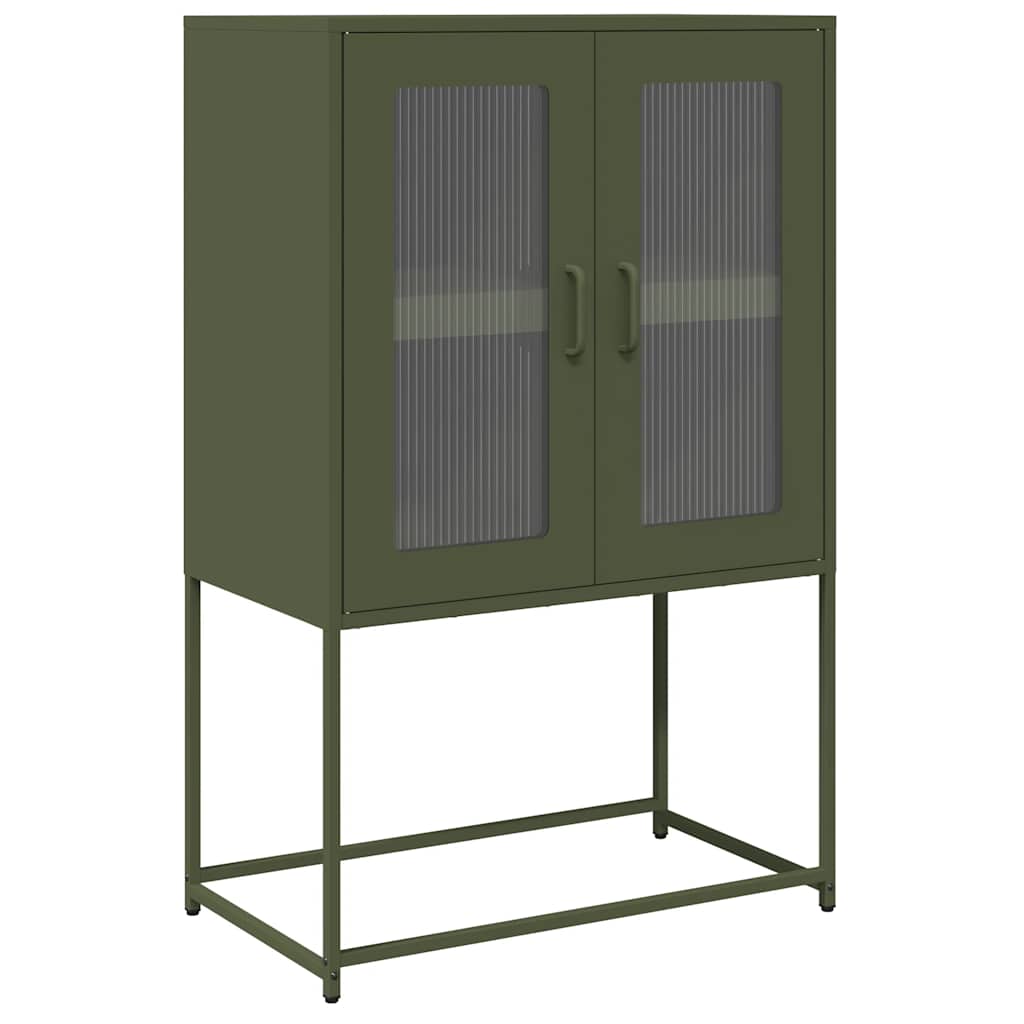 Hoge kast 68x39x107 cm staal olijfgroen is nu te koop bij PeponiXL, paradijselijk wonen!