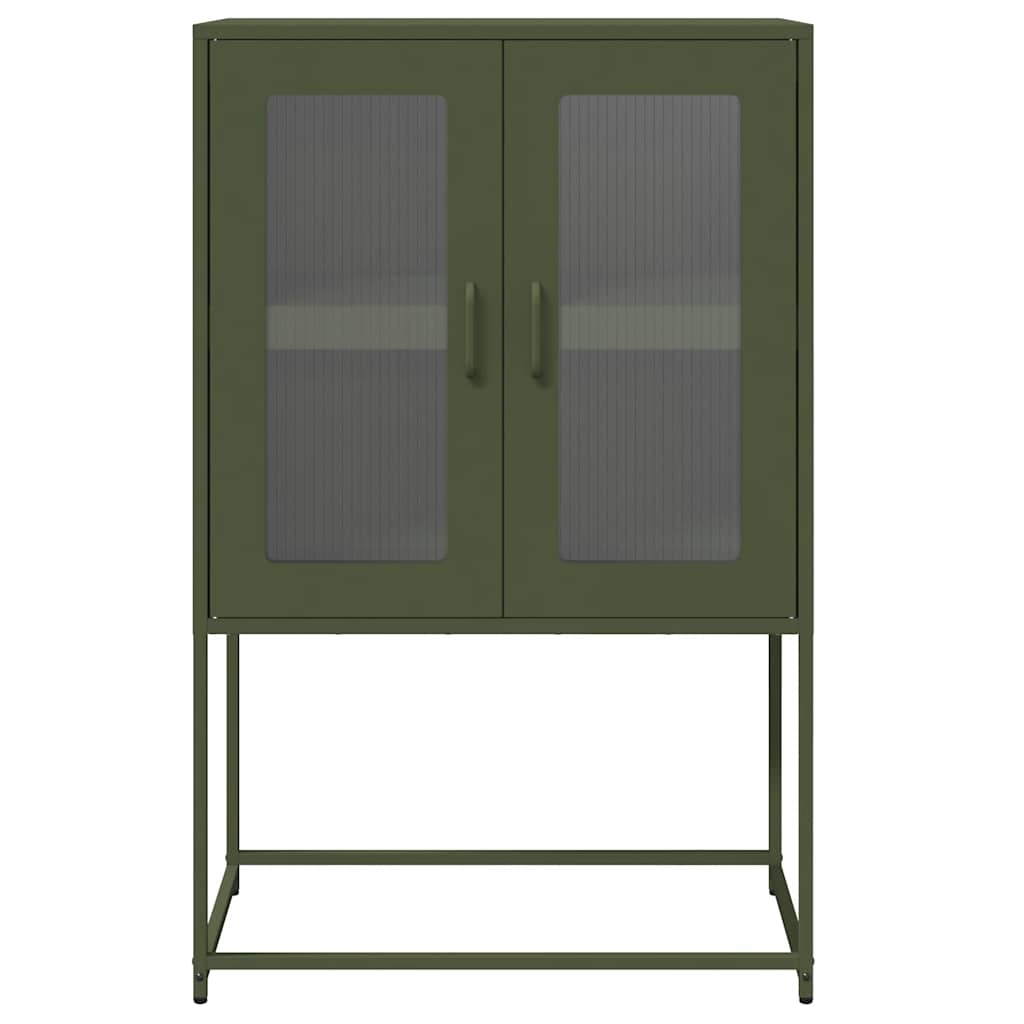 Hoge kast 68x39x107 cm staal olijfgroen is nu te koop bij PeponiXL, paradijselijk wonen!