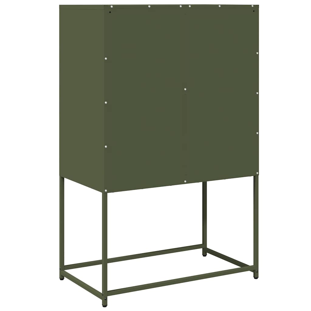 Hoge kast 68x39x107 cm staal olijfgroen is nu te koop bij PeponiXL, paradijselijk wonen!