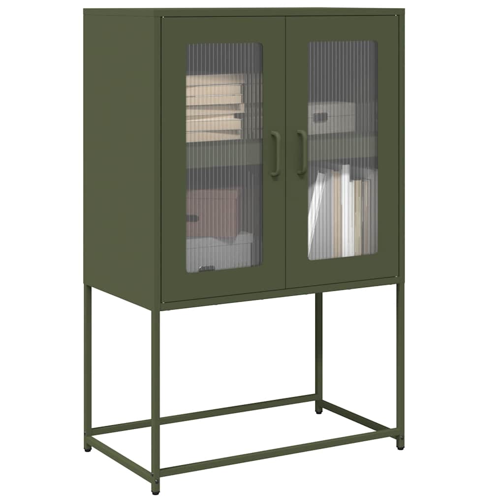 Hoge kast 68x39x107 cm staal olijfgroen is nu te koop bij PeponiXL, paradijselijk wonen!