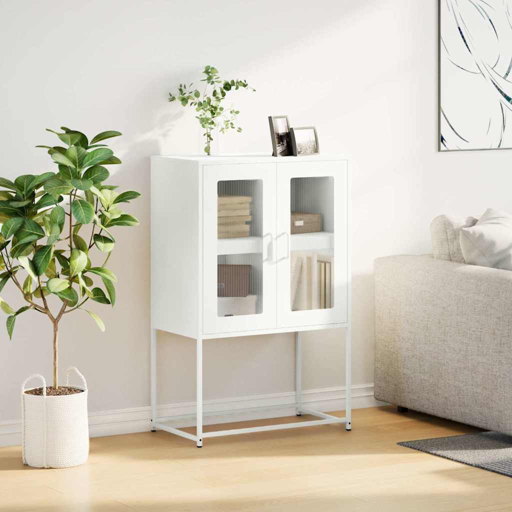 Hoge kast 68x39x107 cm staal wit is nu te koop bij PeponiXL, paradijselijk wonen!