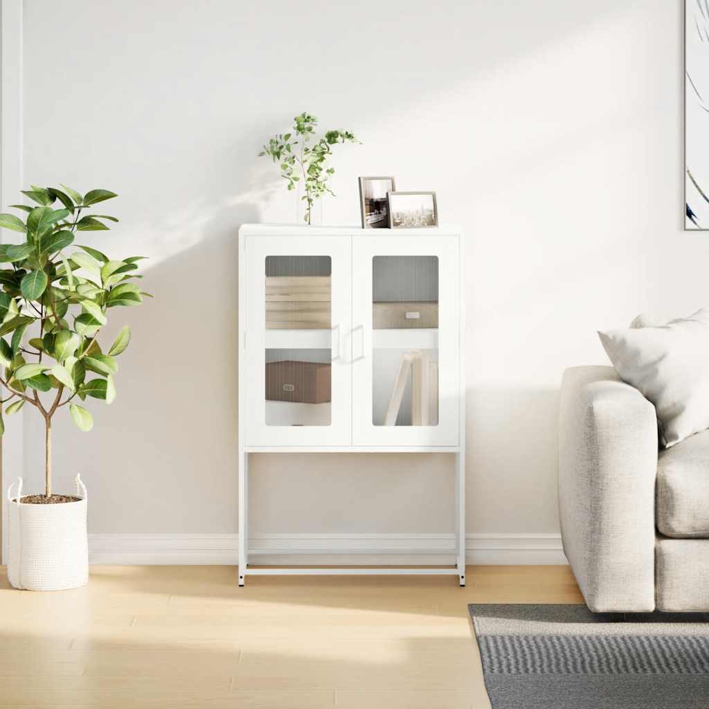 Hoge kast 68x39x107 cm staal wit is nu te koop bij PeponiXL, paradijselijk wonen!