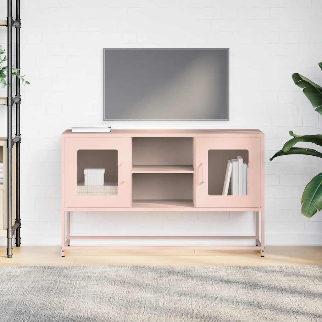Tv-meubel 100,5x39x60,5 cm staal roze is nu te koop bij PeponiXL, paradijselijk wonen!