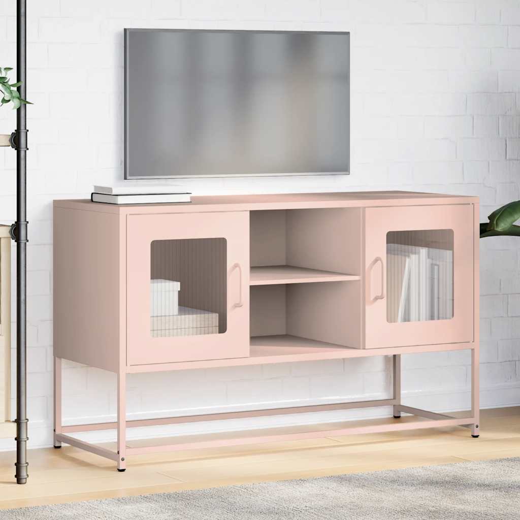 Tv-meubel 100,5x39x60,5 cm staal roze is nu te koop bij PeponiXL, paradijselijk wonen!
