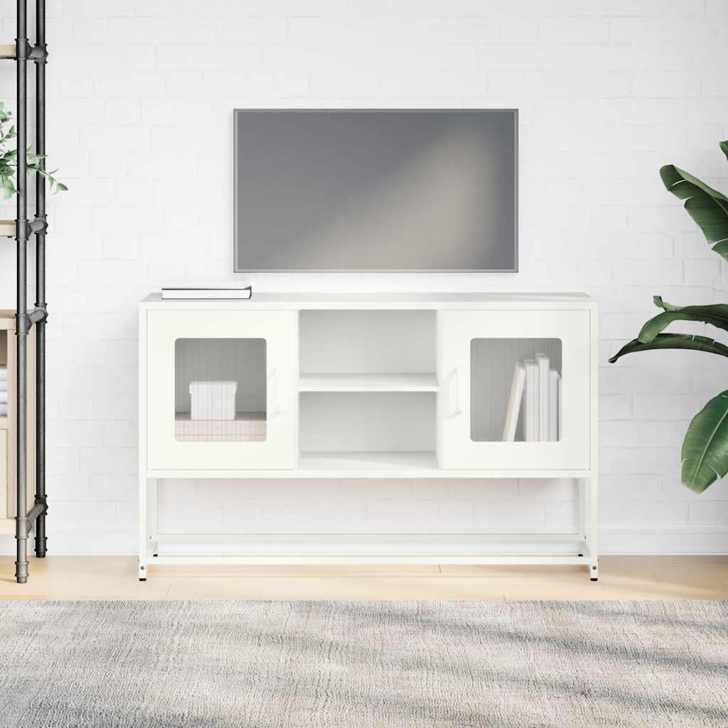 Tv-meubel 100,5x39x60,5 cm staal wit is nu te koop bij PeponiXL, paradijselijk wonen!