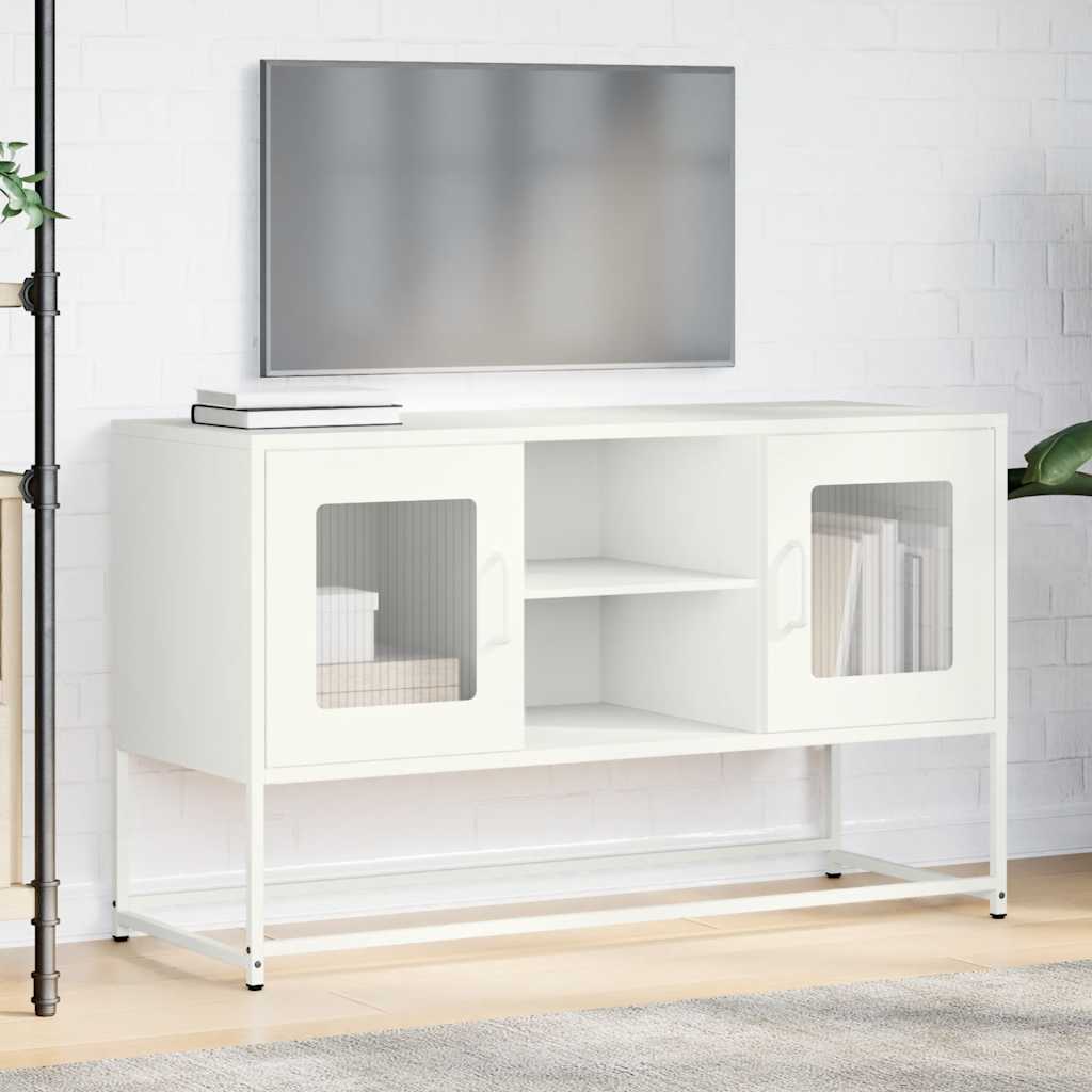 Tv-meubel 100,5x39x60,5 cm staal wit is nu te koop bij PeponiXL, paradijselijk wonen!