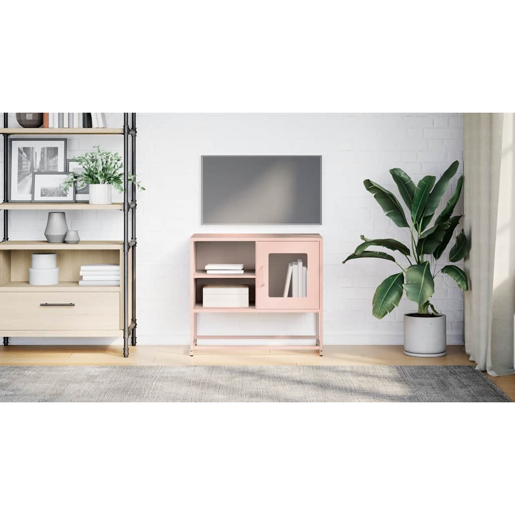Tv-meubel 68x39x60,5 cm staal roze is nu te koop bij PeponiXL, paradijselijk wonen!