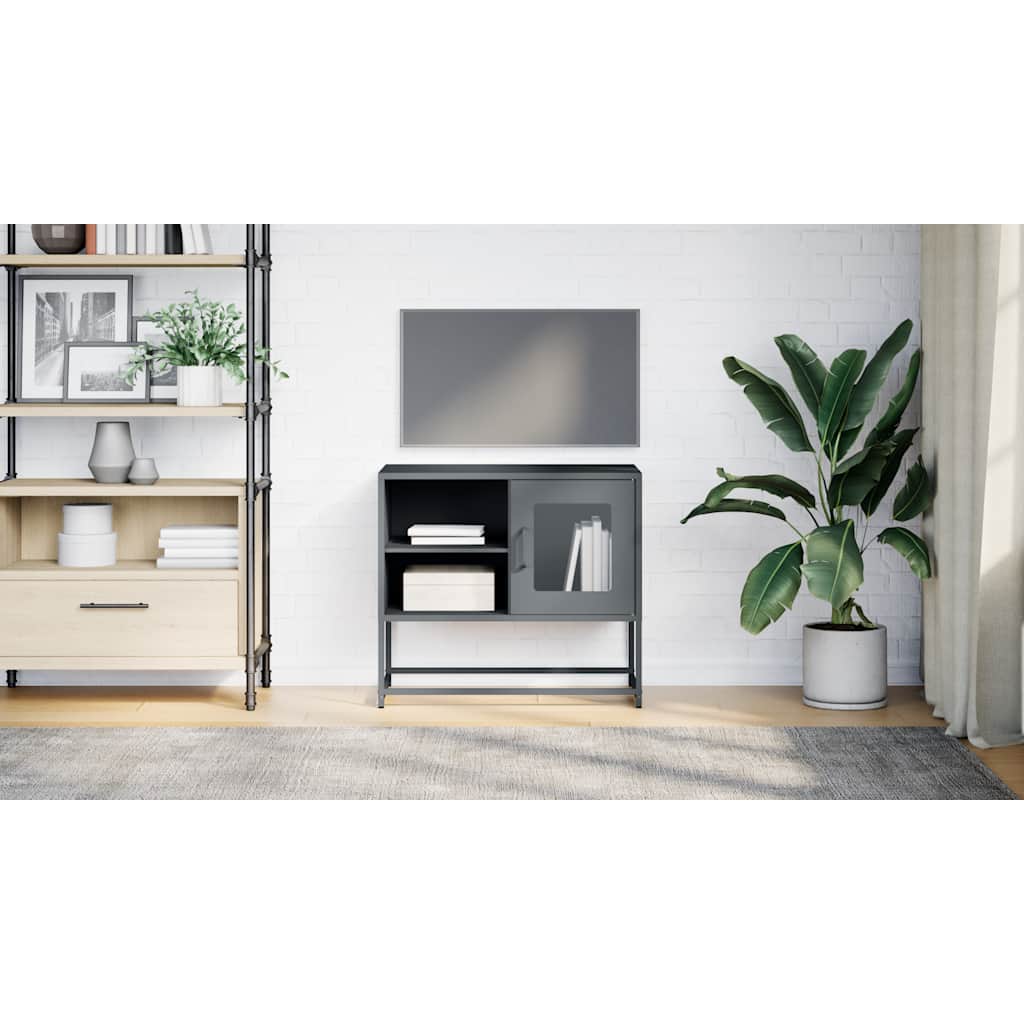 Tv-meubel 68x39x60,5 cm staal antracietkleurig is nu te koop bij PeponiXL, paradijselijk wonen!