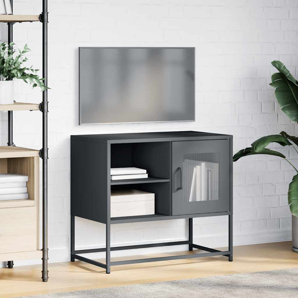 Tv-meubel 68x39x60,5 cm staal antracietkleurig is nu te koop bij PeponiXL, paradijselijk wonen!