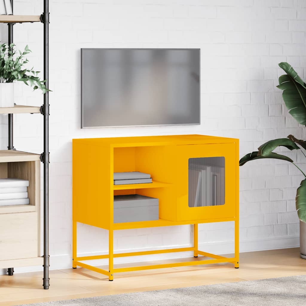 Tv-meubel 68x39x60,5 cm staal mosterdgeel is nu te koop bij PeponiXL, paradijselijk wonen!