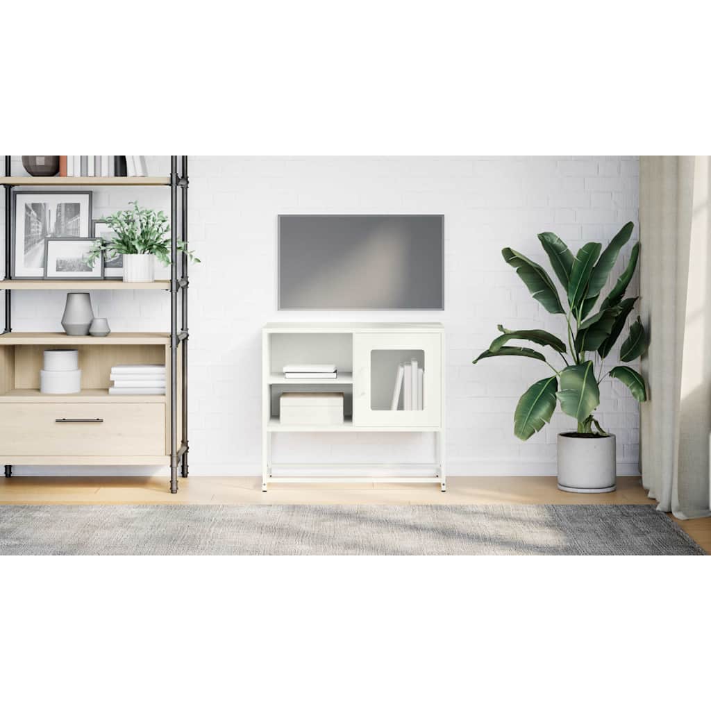 Tv-meubel 68x39x60,5 cm staal wit is nu te koop bij PeponiXL, paradijselijk wonen!