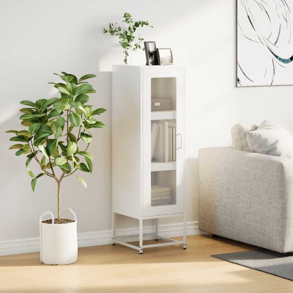Hoge kast 36x39x123 cm koudgewalst staal wit is nu te koop bij PeponiXL, paradijselijk wonen!