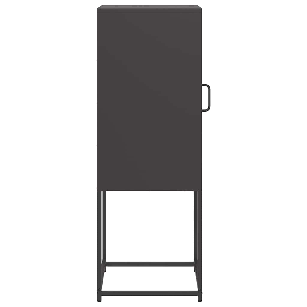 Dressoir 36x39x107 cm koudgewalst staal zwart is nu te koop bij PeponiXL, paradijselijk wonen!