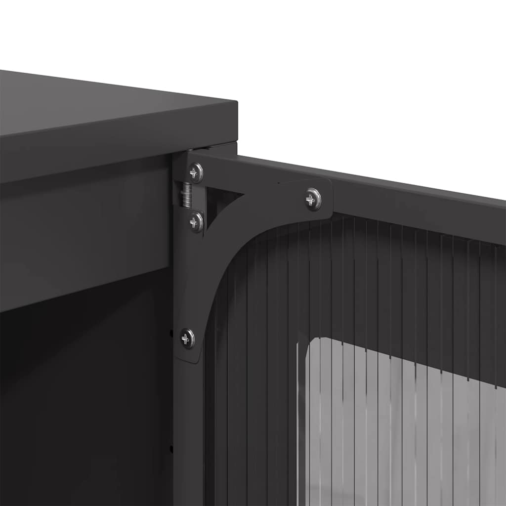 Dressoir 36x39x107 cm koudgewalst staal zwart is nu te koop bij PeponiXL, paradijselijk wonen!