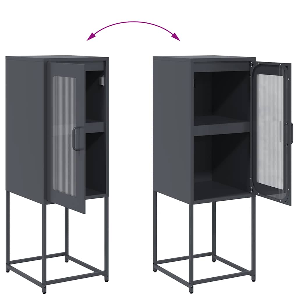 Dressoir 36x39x107 cm koudgewalst staal antracietkleurig is nu te koop bij PeponiXL, paradijselijk wonen!