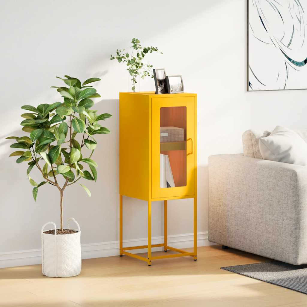 Dressoir 36x39x107 cm koudgewalst staal mosterdgeel is nu te koop bij PeponiXL, paradijselijk wonen!