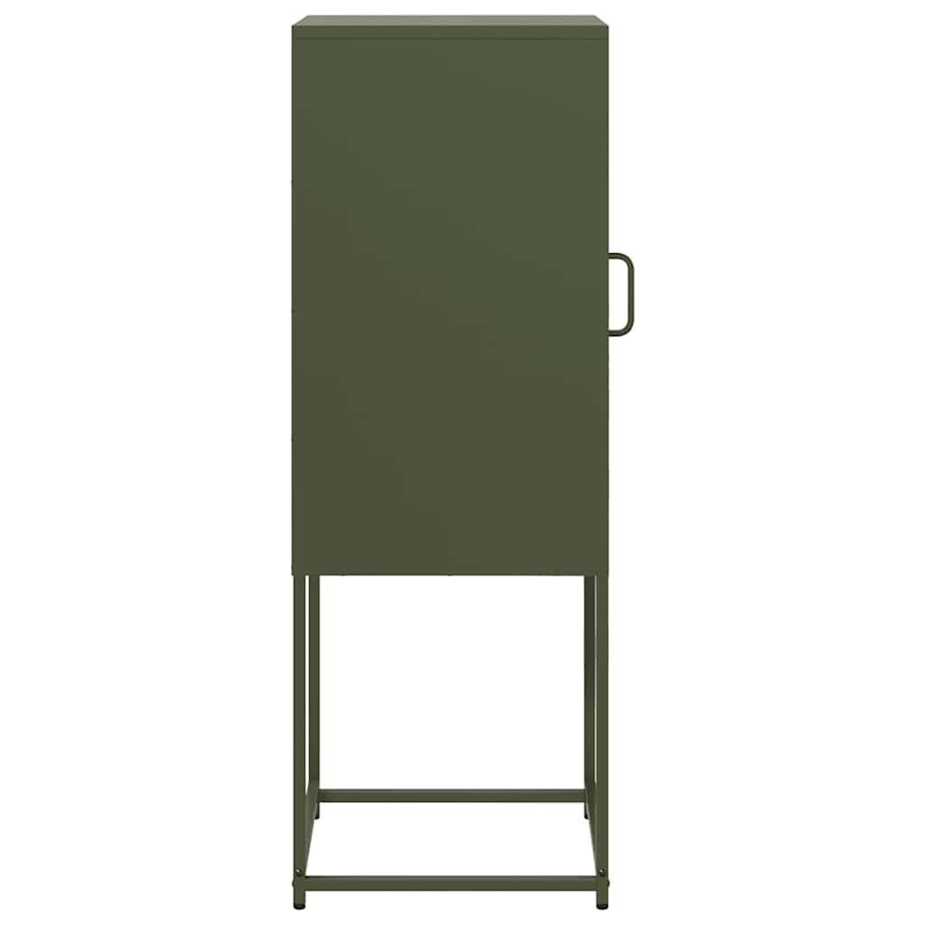 Dressoir 36x39x107 cm koudgewalst staal olijfgroen is nu te koop bij PeponiXL, paradijselijk wonen!