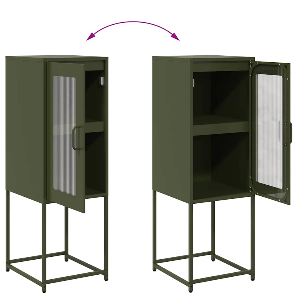 Dressoir 36x39x107 cm koudgewalst staal olijfgroen is nu te koop bij PeponiXL, paradijselijk wonen!