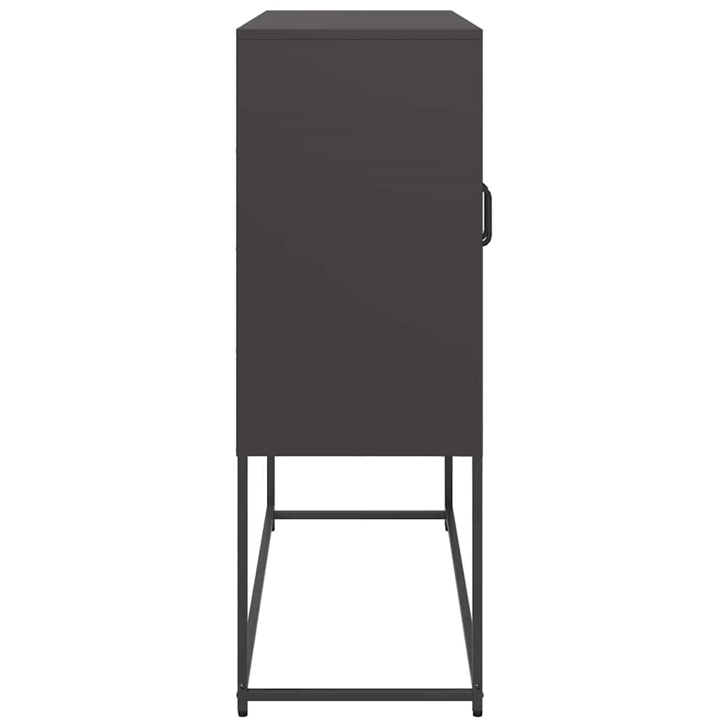 Dressoir 100,5x39x107 cm koudgewalst staal zwart is nu te koop bij PeponiXL, paradijselijk wonen!