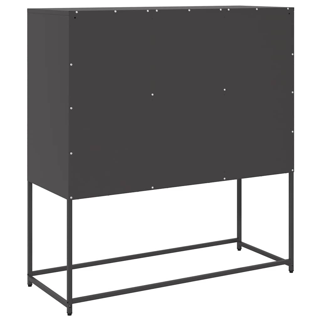Dressoir 100,5x39x107 cm koudgewalst staal zwart is nu te koop bij PeponiXL, paradijselijk wonen!