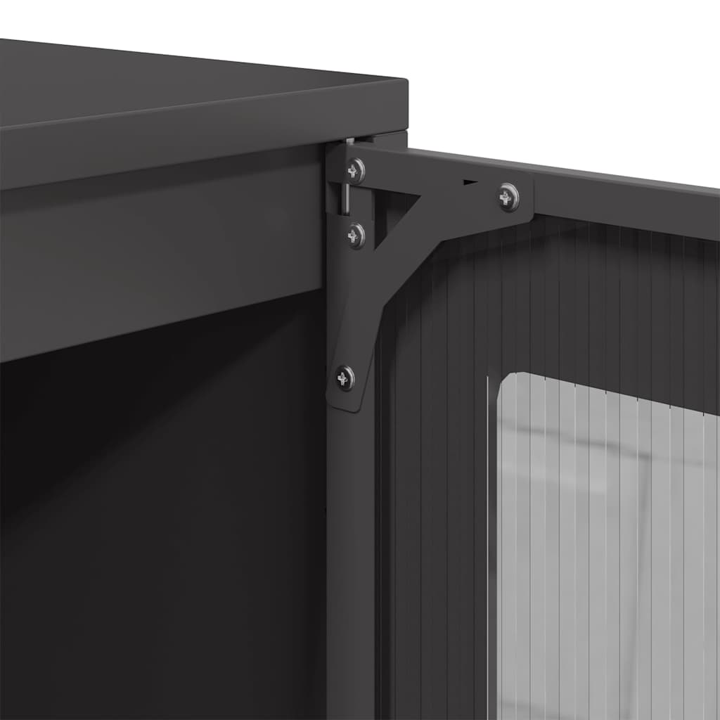 Dressoir 100,5x39x107 cm koudgewalst staal zwart is nu te koop bij PeponiXL, paradijselijk wonen!