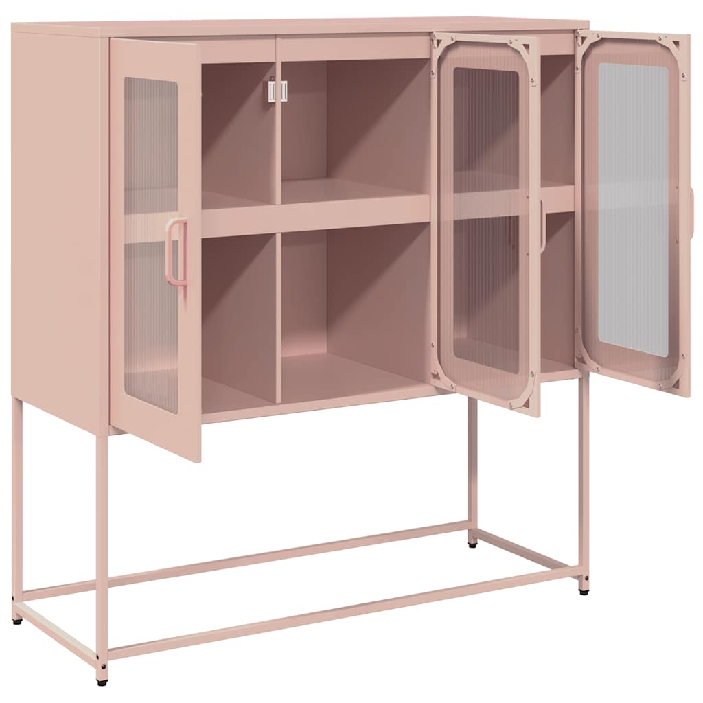 Dressoir 100,5x39x107 cm koudgewalst staal roze is nu te koop bij PeponiXL, paradijselijk wonen!