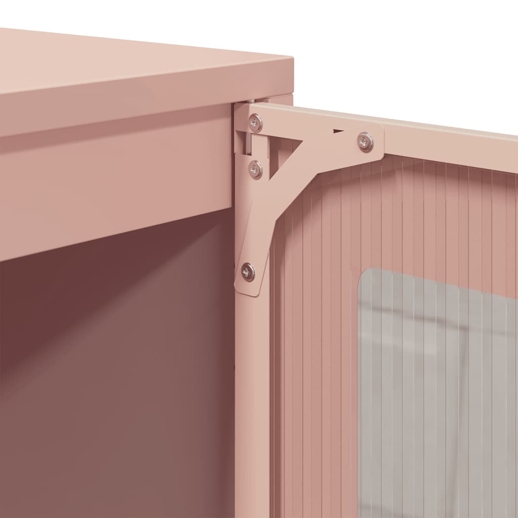 Dressoir 100,5x39x107 cm koudgewalst staal roze is nu te koop bij PeponiXL, paradijselijk wonen!