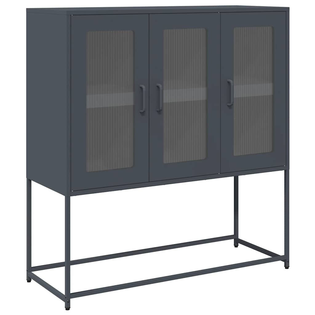Dressoir 100,5x39x107 cm koudgewalst staal antracietkleurig is nu te koop bij PeponiXL, paradijselijk wonen!