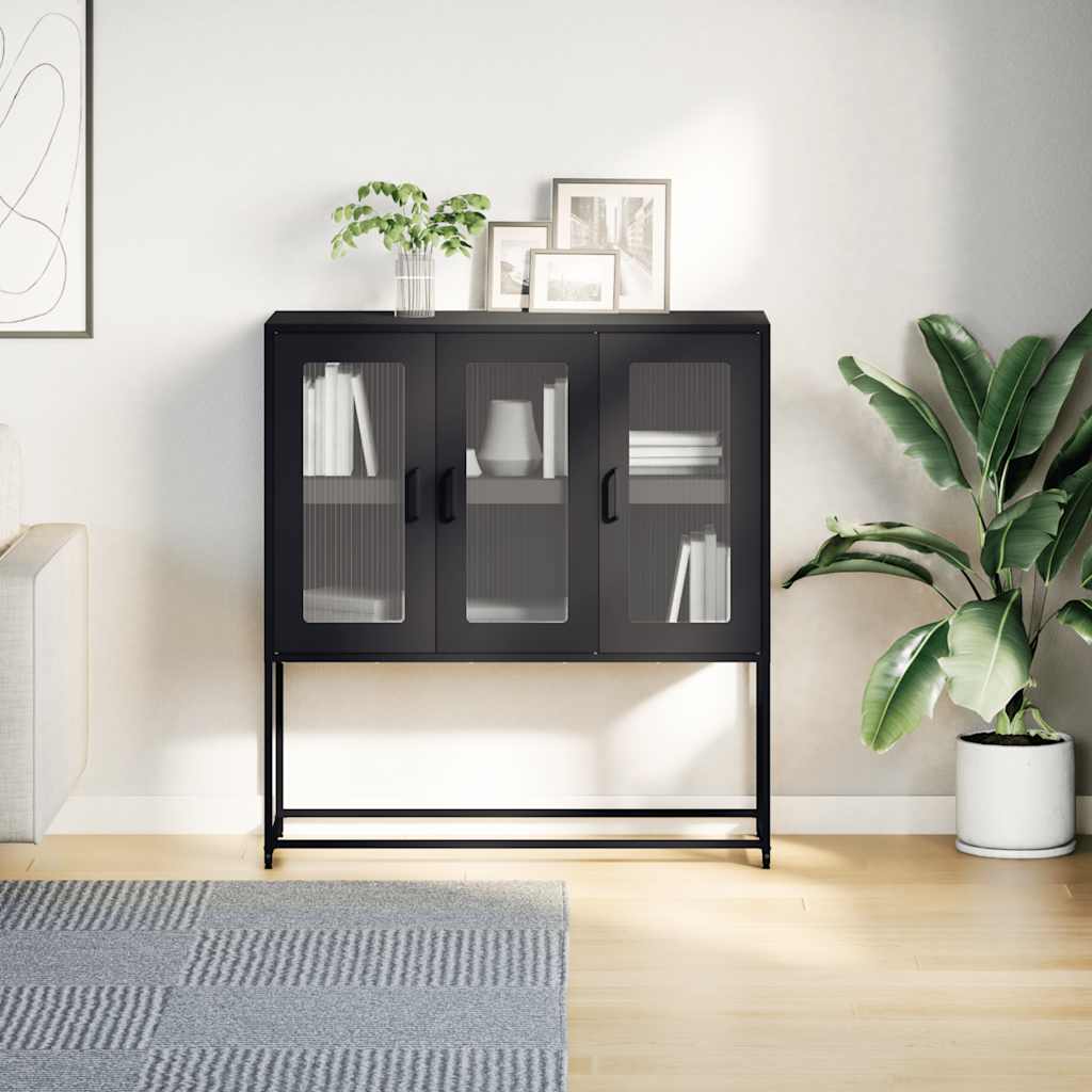 Dressoir 100,5x39x107 cm koudgewalst staal antracietkleurig is nu te koop bij PeponiXL, paradijselijk wonen!