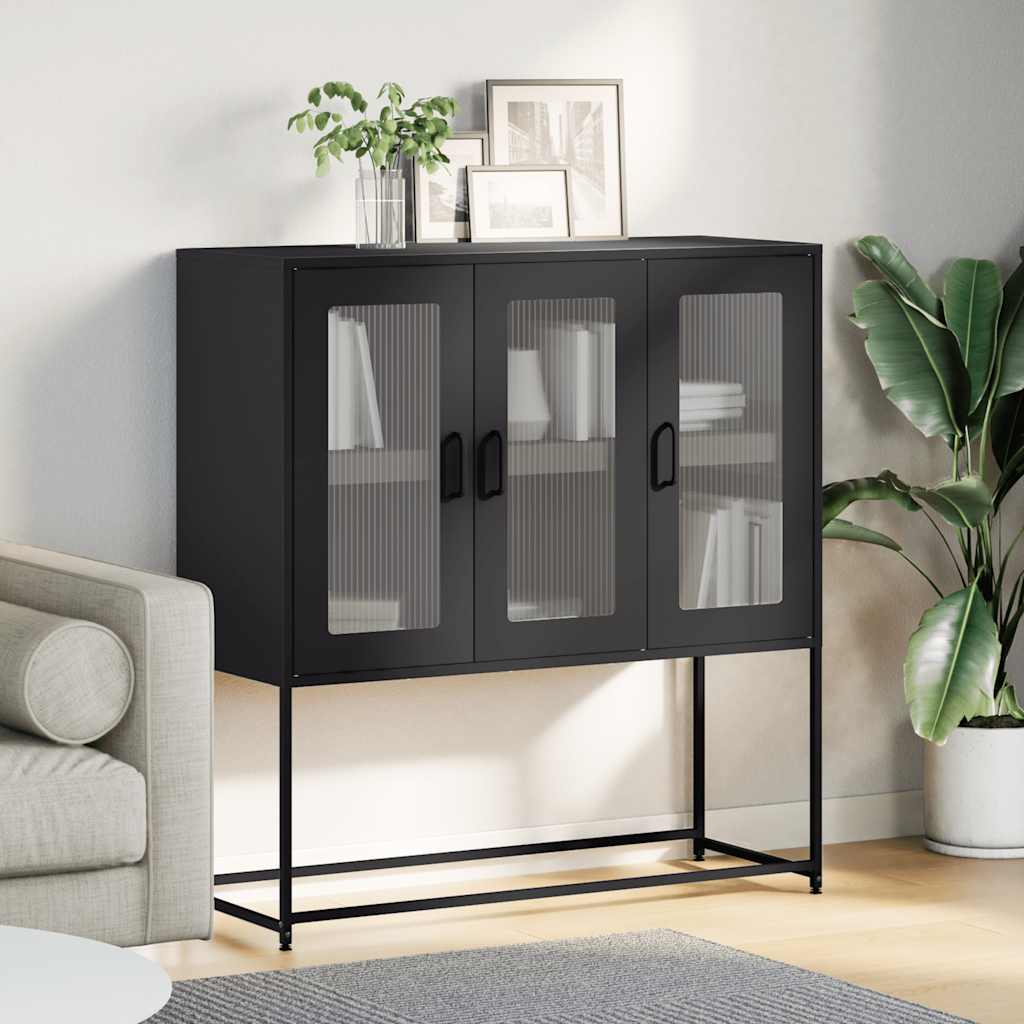 Dressoir 100,5x39x107 cm koudgewalst staal antracietkleurig is nu te koop bij PeponiXL, paradijselijk wonen!