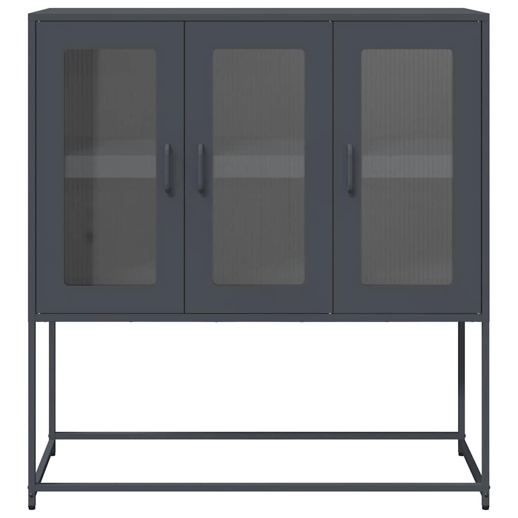 Dressoir 100,5x39x107 cm koudgewalst staal antracietkleurig is nu te koop bij PeponiXL, paradijselijk wonen!