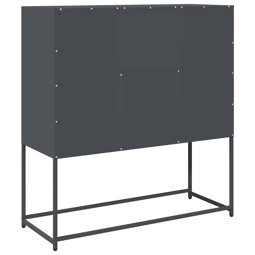 Dressoir 100,5x39x107 cm koudgewalst staal antracietkleurig is nu te koop bij PeponiXL, paradijselijk wonen!