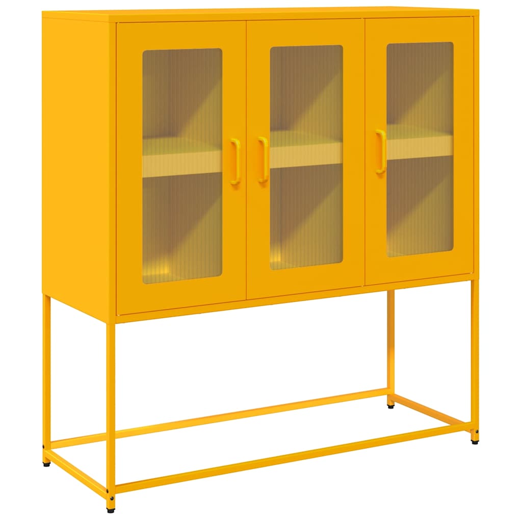 Dressoir 100,5x39x107 cm koudgewalst staal mosterdgeel is nu te koop bij PeponiXL, paradijselijk wonen!