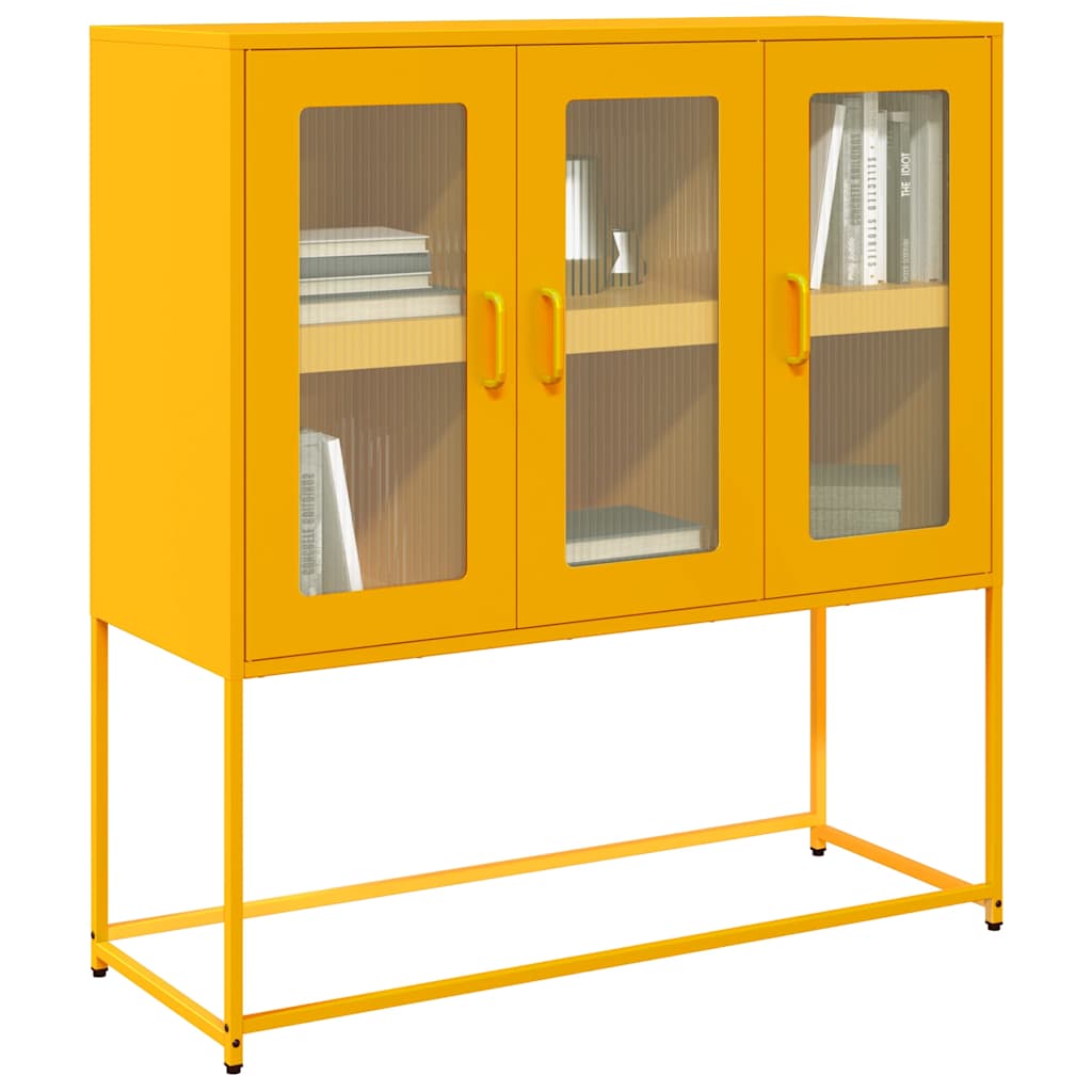 Dressoir 100,5x39x107 cm koudgewalst staal mosterdgeel is nu te koop bij PeponiXL, paradijselijk wonen!