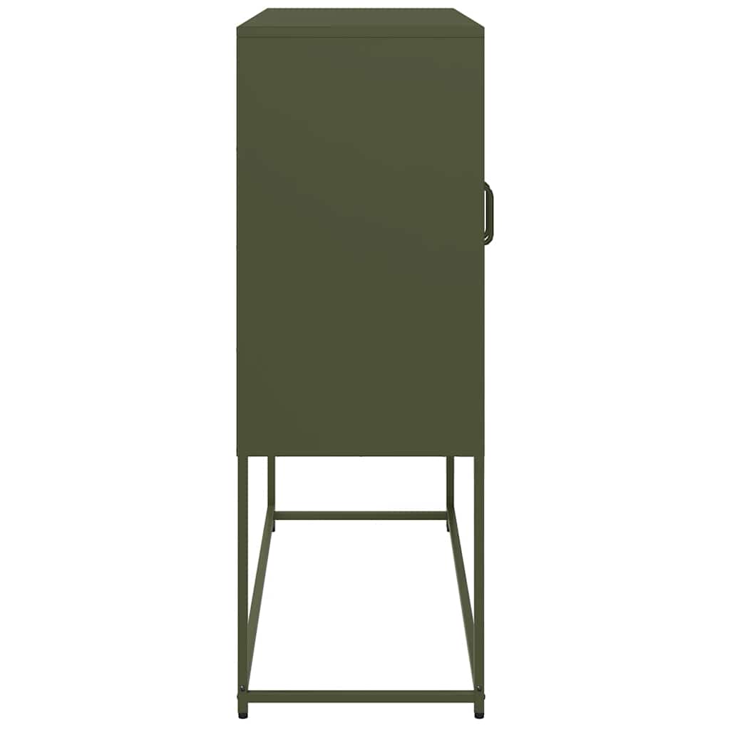 Dressoir 100,5x39x107 cm koudgewalst staal olijfgroen is nu te koop bij PeponiXL, paradijselijk wonen!