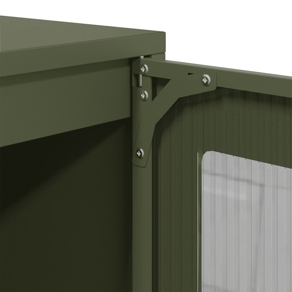 Dressoir 100,5x39x107 cm koudgewalst staal olijfgroen is nu te koop bij PeponiXL, paradijselijk wonen!
