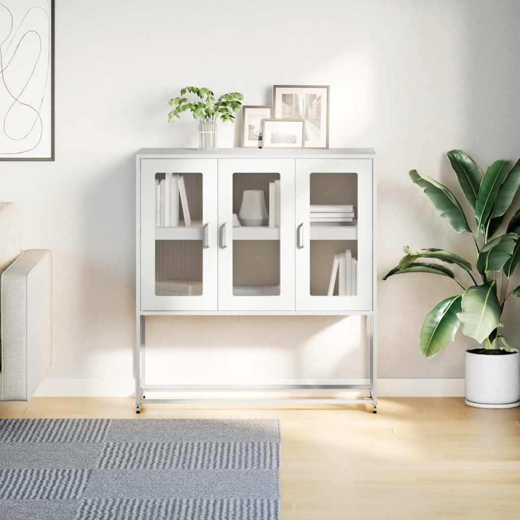Dressoir 100,5x39x107 cm koudgewalst staal wit is nu te koop bij PeponiXL, paradijselijk wonen!