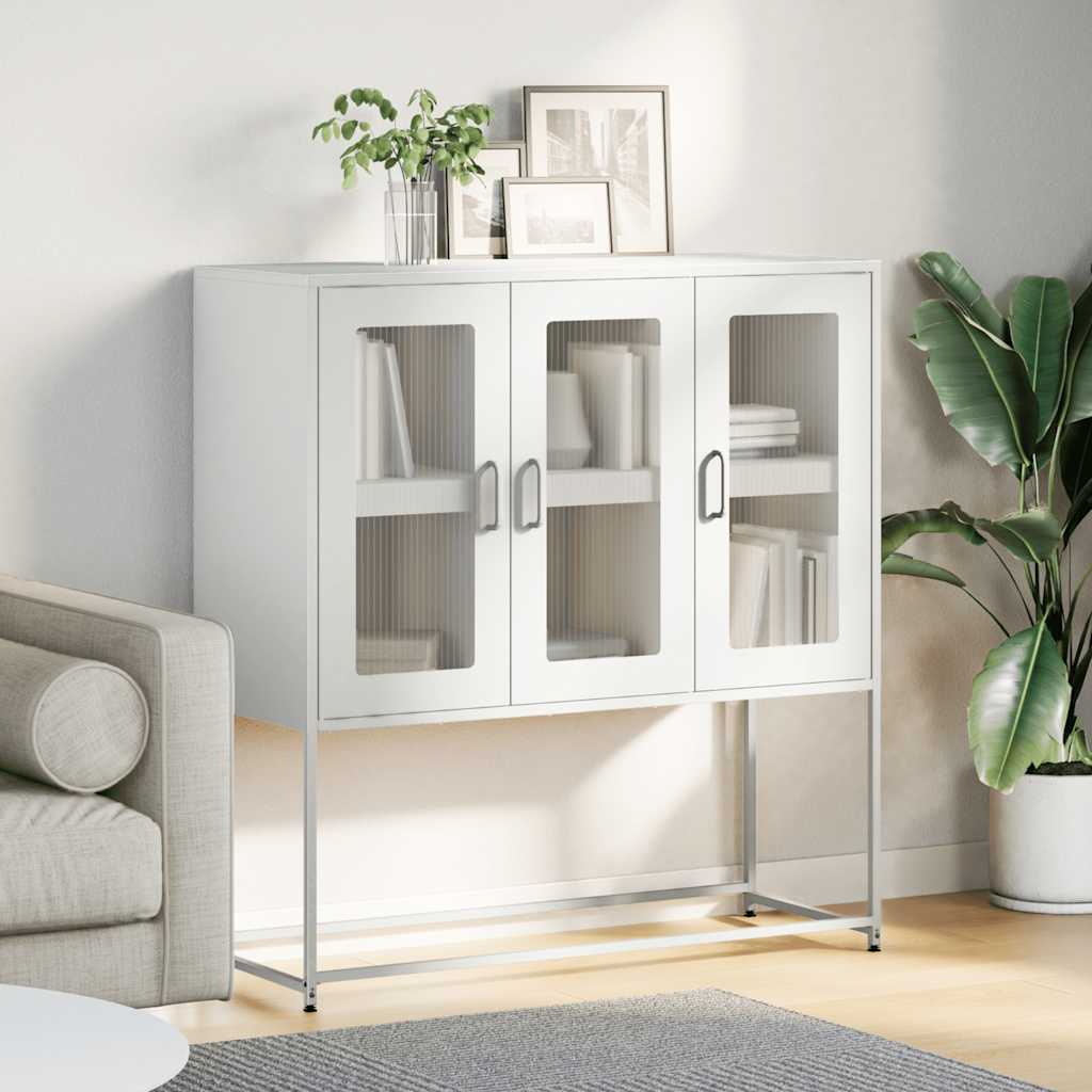 Dressoir 100,5x39x107 cm koudgewalst staal wit is nu te koop bij PeponiXL, paradijselijk wonen!