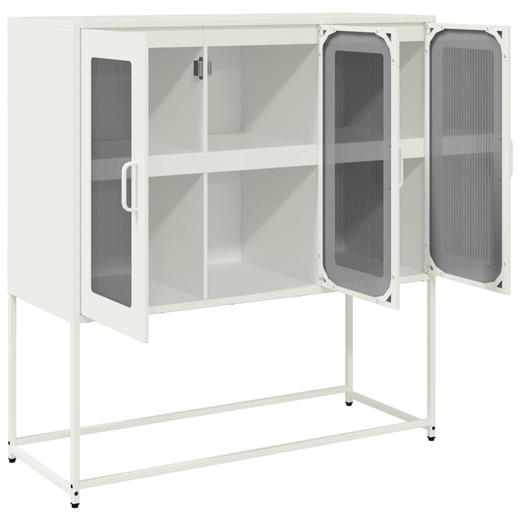 Dressoir 100,5x39x107 cm koudgewalst staal wit is nu te koop bij PeponiXL, paradijselijk wonen!