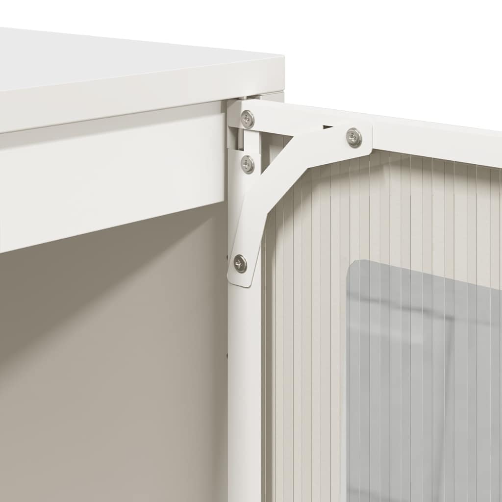 Dressoir 100,5x39x107 cm koudgewalst staal wit is nu te koop bij PeponiXL, paradijselijk wonen!