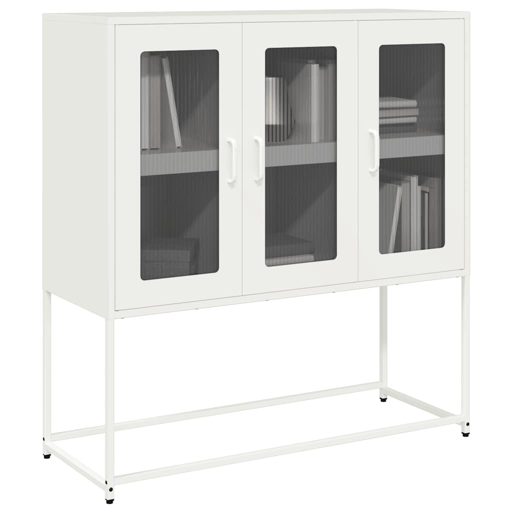 Dressoir 100,5x39x107 cm koudgewalst staal wit is nu te koop bij PeponiXL, paradijselijk wonen!