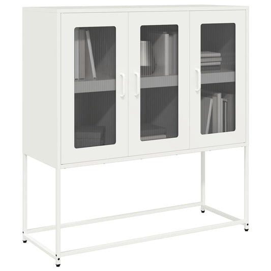 Dressoir 100,5x39x107 cm koudgewalst staal wit is nu te koop bij PeponiXL, paradijselijk wonen!